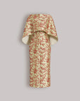 Floral Mikado Column Dress (Removable Cape)