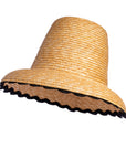 Wavy Blk Rafia City Hat