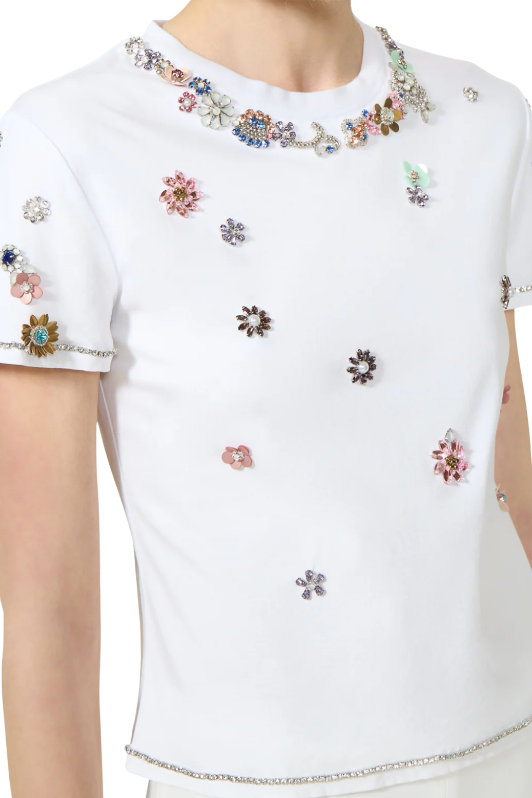 Lonnie Crystal Flower Embellished Top