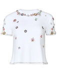 Lonnie Crystal Flower Embellished Top