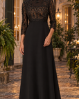 Brona Hand Beaded Lace Gown