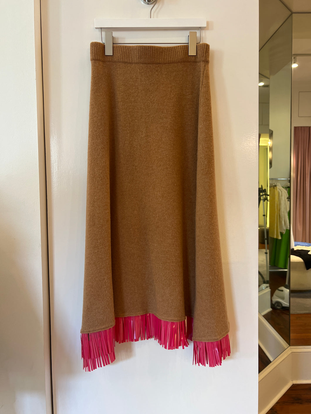 Brushed Wool Skirt W Sequin