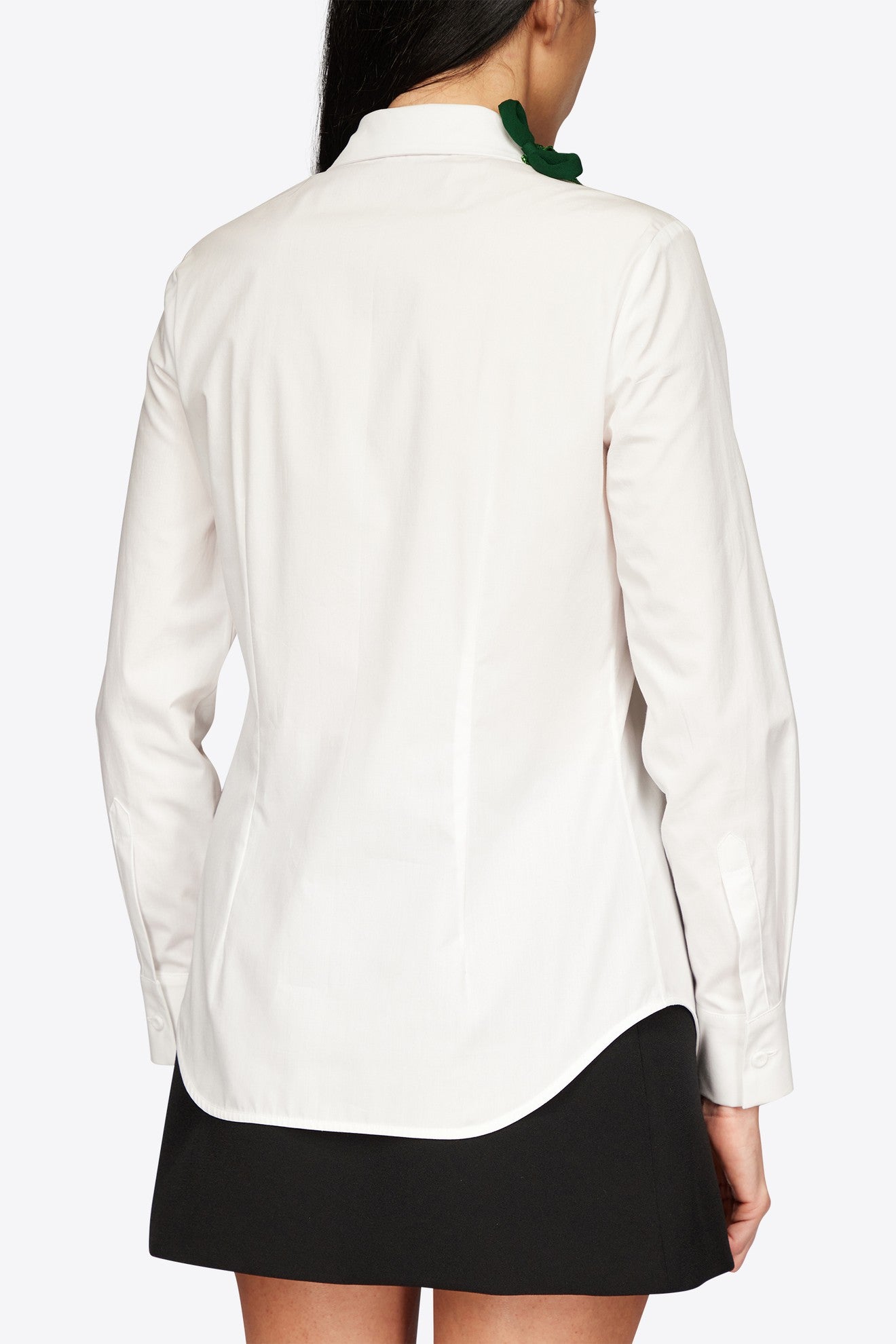 SLIM SHIRT WITH EMBROIDERY ON THE NECK