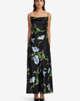 Valentina Maxi Dress - Vine Print in Ebony