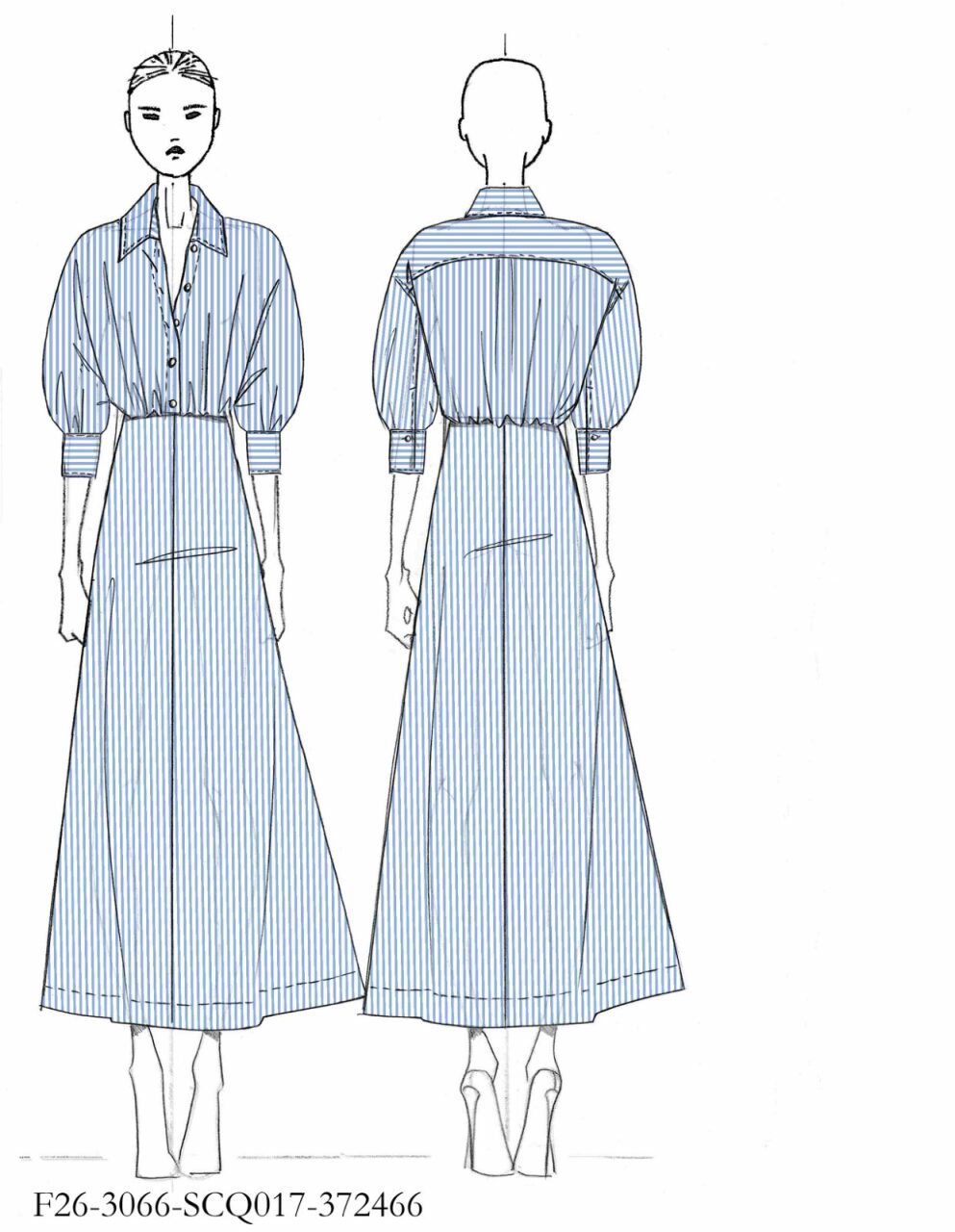 372466 CORNFLOWER STRIPE