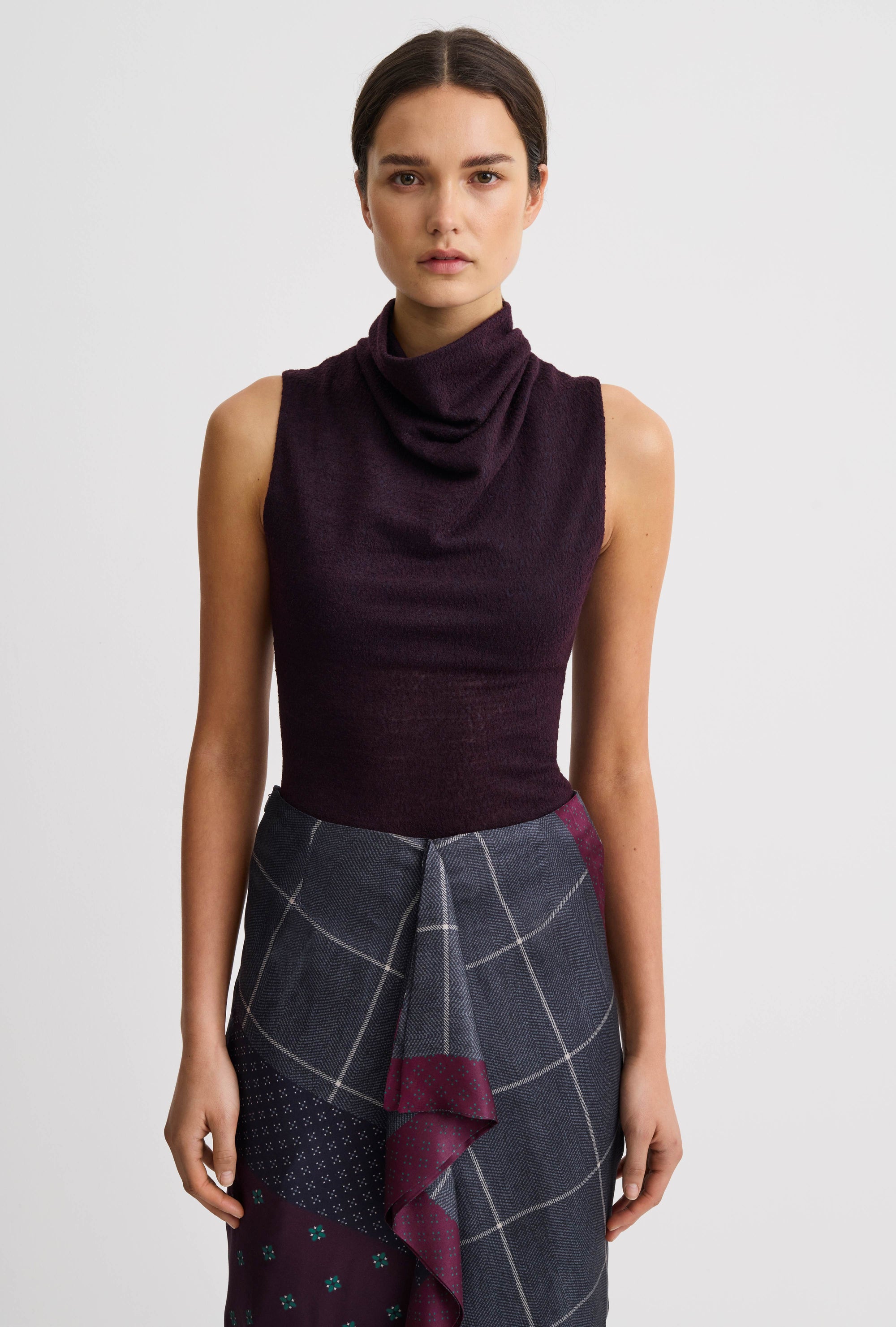 Cowl Neck Knit Shell