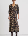 V-Neck Flounce Hem Dress