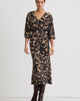 V-Neck Flounce Hem Dress