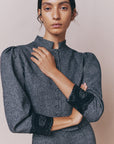 GREY FLANNEL LACE JACKET