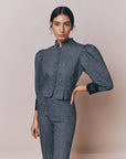 GREY FLANNEL LACE JACKET