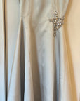 Satin Embellished Cap Sleeve Dress