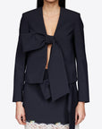 BOX JACKET WITH BOW CLOSURE