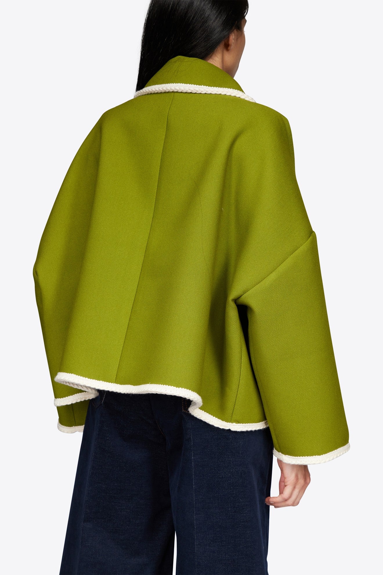 OVER CABAN COAT WITH JEWEL PEA APPLICAT