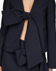 BOX JACKET WITH BOW CLOSURE