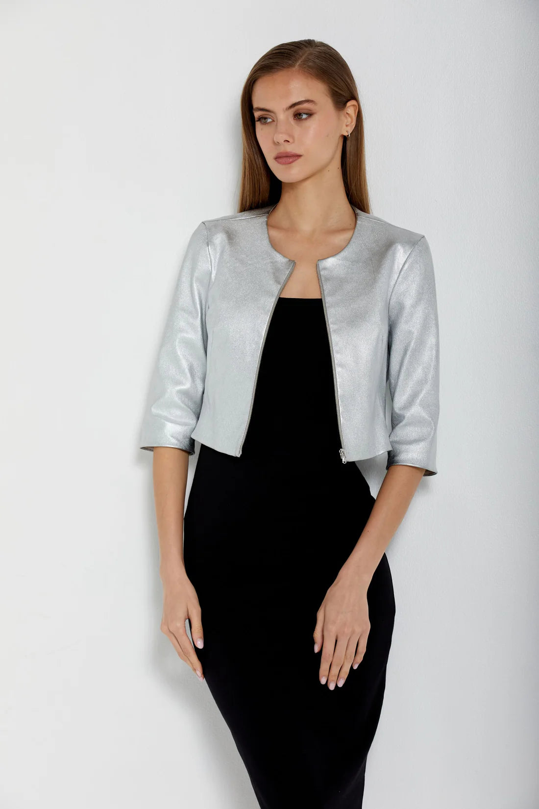 Stetch Leather Cardigan