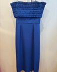 Strapless blue dress
