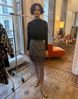 Dot lace layered skirt