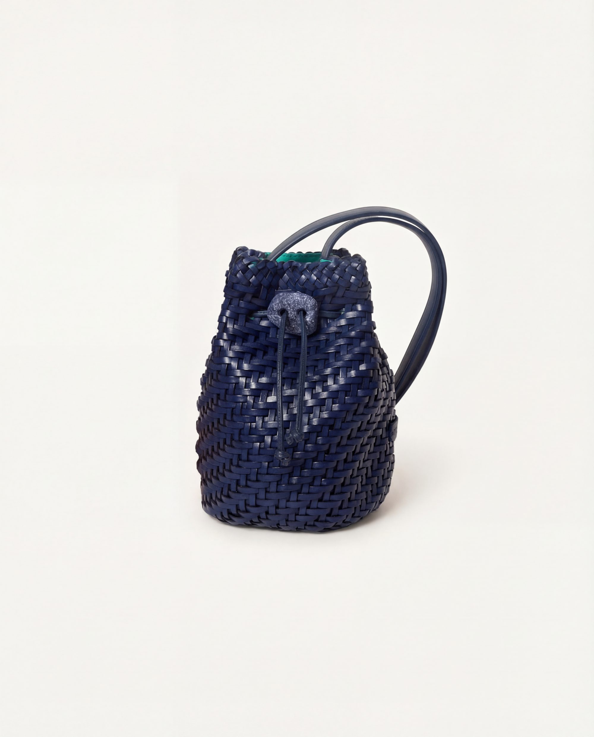 Woven Leather Bucket Bag