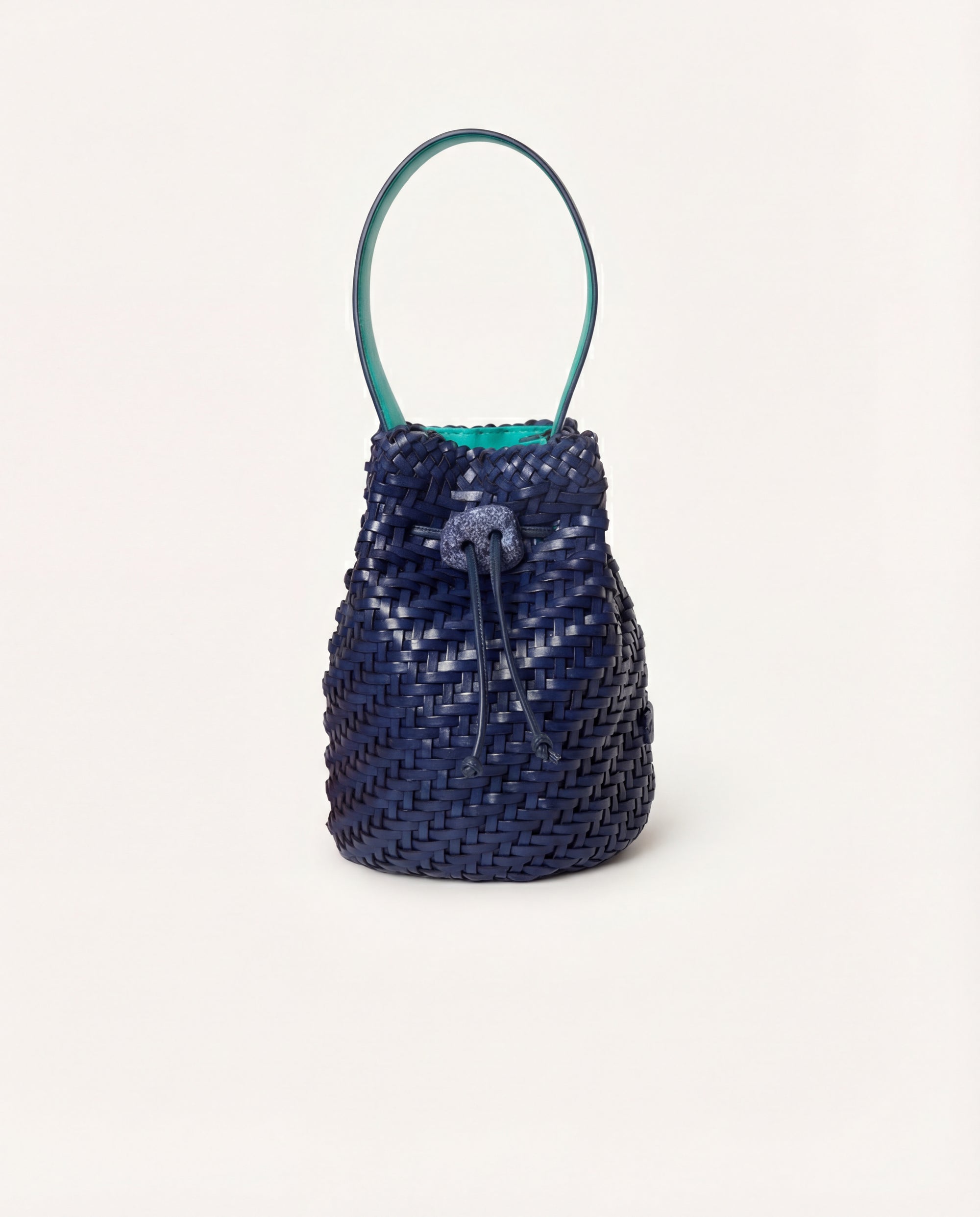 Woven Leather Bucket Bag