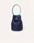 Woven Leather Bucket Bag