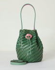 Woven Leather Bucket Bag