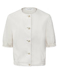 Leather Sweater w/ Pearl Buttons