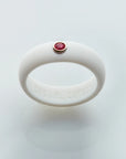 Ruby Stone on White Band