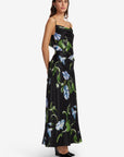 Valentina Maxi Dress - Vine Print in Ebony
