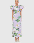 Lucinda Maxi Dress - Lily Blossom Print in Lilac