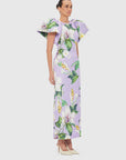 Lucinda Maxi Dress - Lily Blossom Print in Lilac