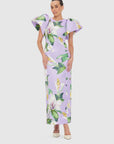 Lucinda Maxi Dress - Lily Blossom Print in Lilac