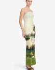 Ava Jacquard Bustier Maxi Dress - Serene Print