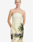 Ava Jacquard Bustier Maxi Dress - Serene Print