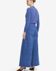 Christina Applique Vegan Suede Pants - Azure