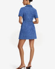 Ashley Applique Vegan Suede Mini Dress - Azure