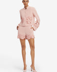 Blythe Applique Tweed Jacket - Dusty Pink