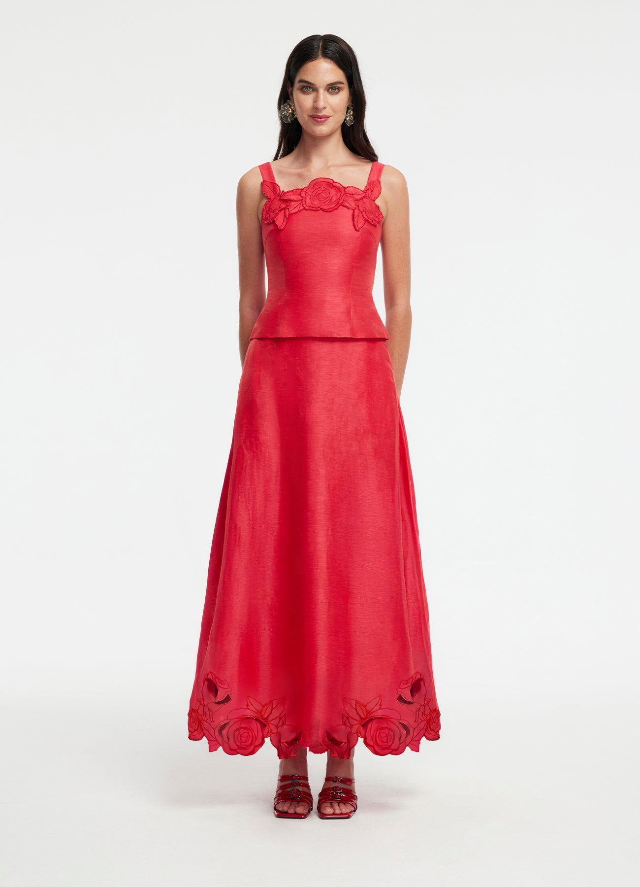 Isadora Applique Top - Scarlet