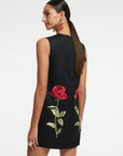 Yvonne Embroidered Mini Dress - Ebony