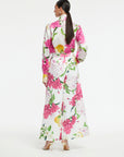 Freya Tie Neck Silk Blouse - Floral Pear Print