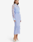Kyra Petal Maxi Skirt - Periwinkle