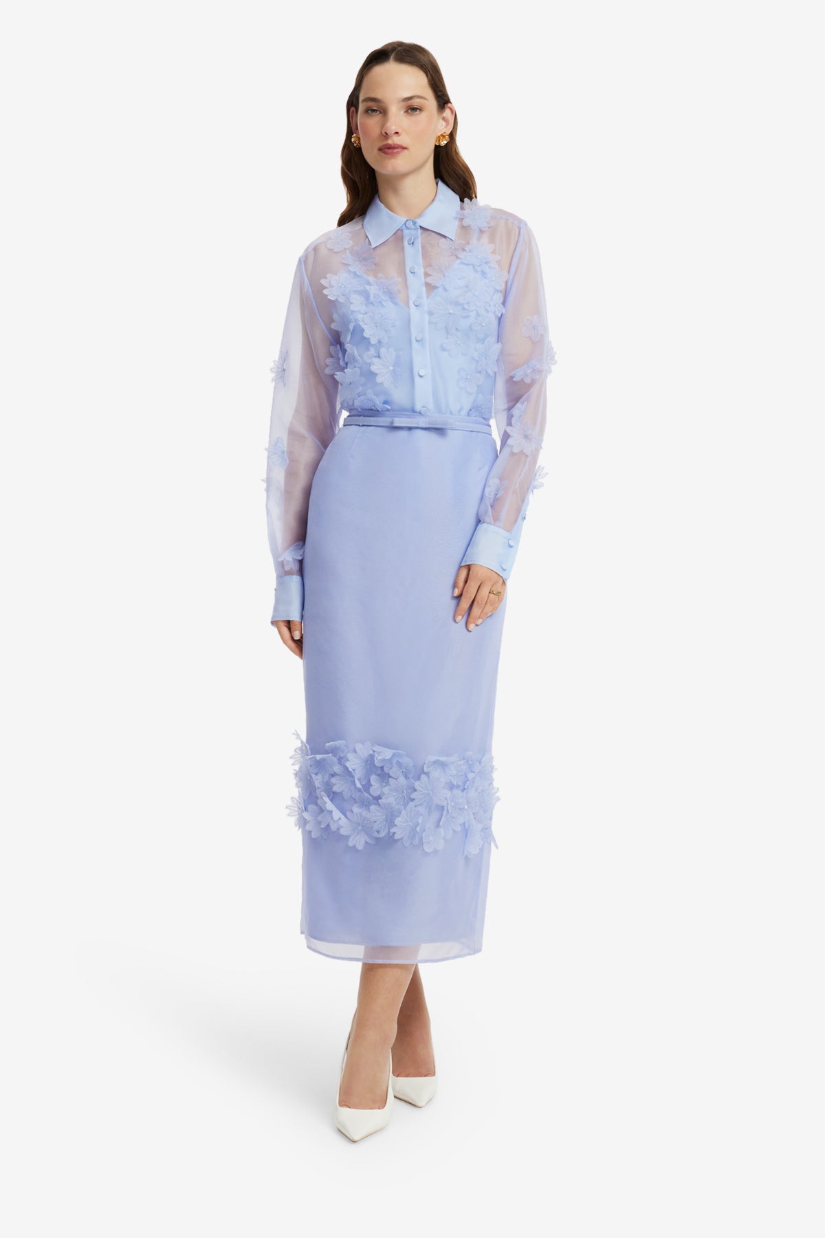 Kyra Petal Maxi Skirt - Periwinkle