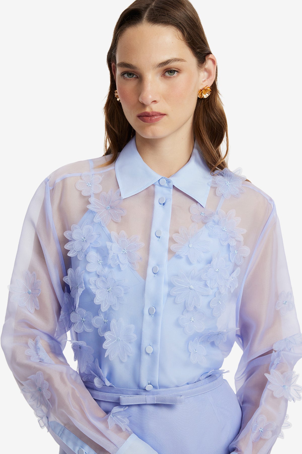 Cassia Petal Shirt - Periwinkle
