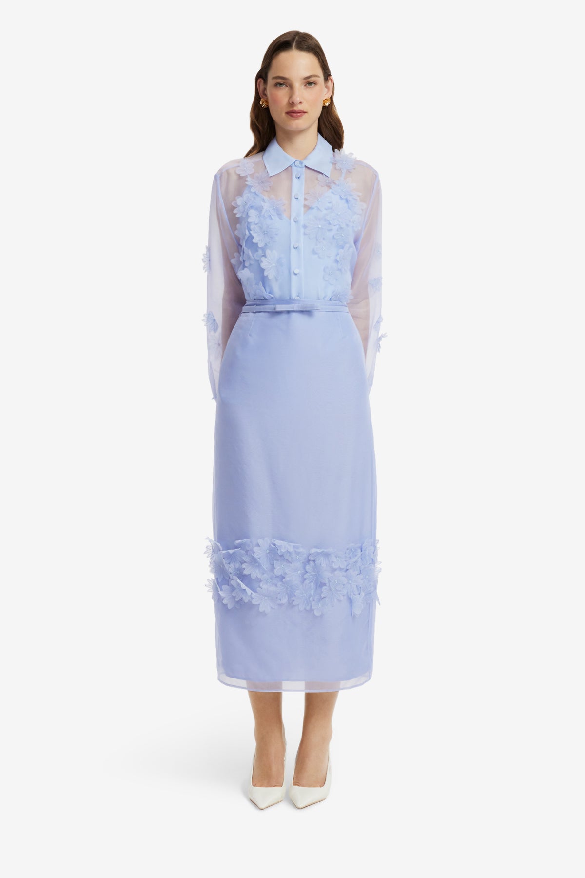 Kyra Petal Maxi Skirt - Periwinkle