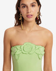 Rayna Applique Bustier Maxi Dress - Juniper Green