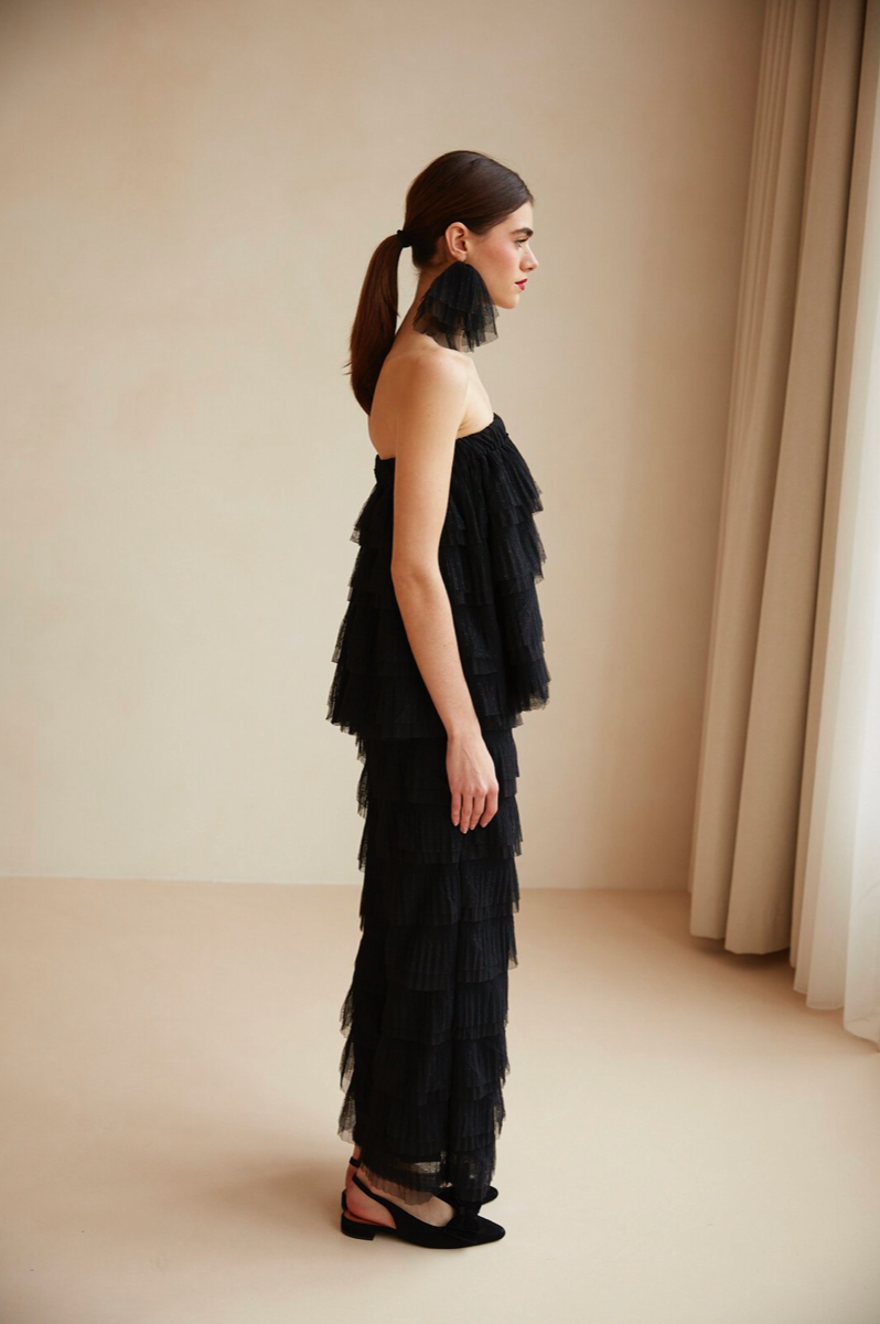 Black Cris Plumetis Blouse