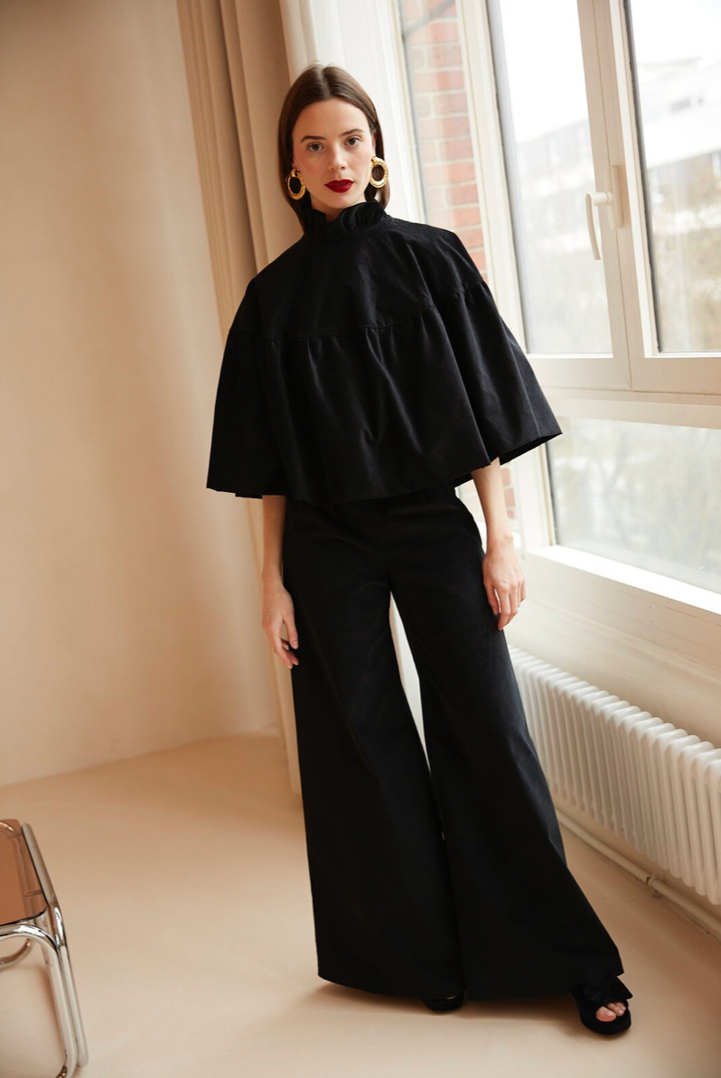 Black Velvet Short Cape
