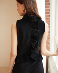 Valerio Black Velvet Blouse