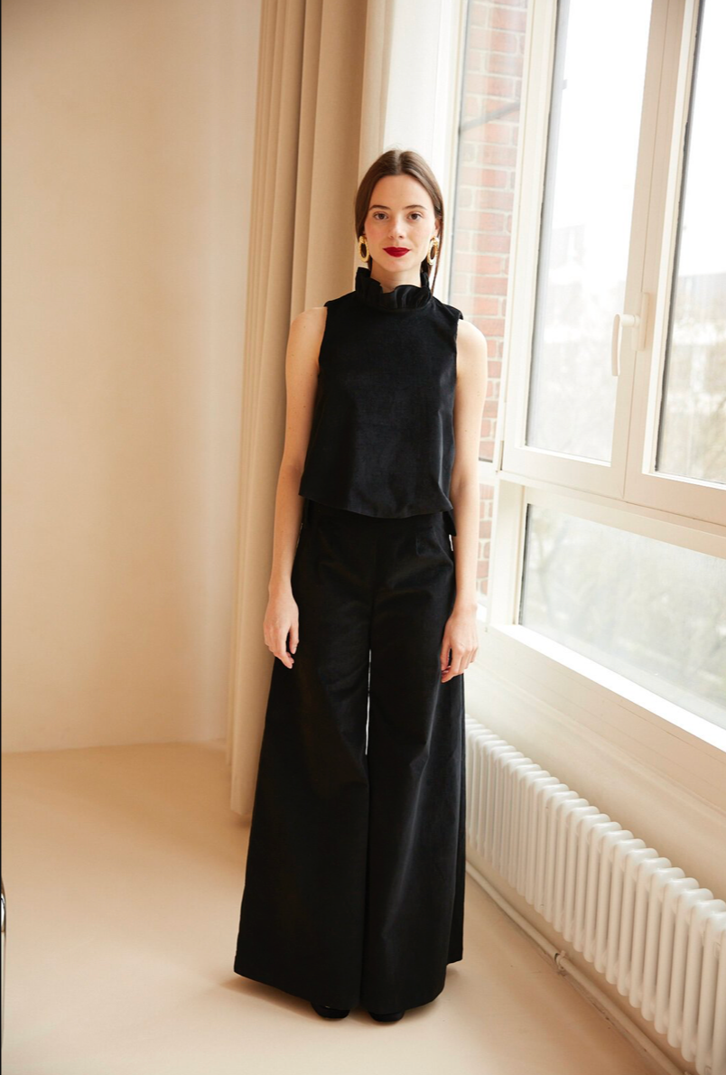 Valerio Black Velvet Blouse