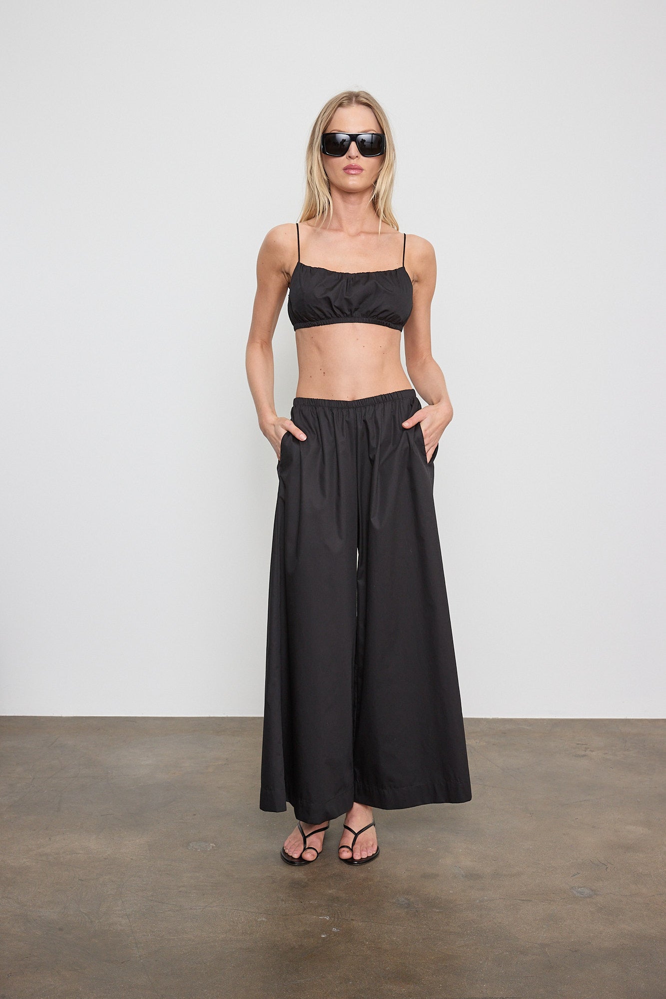 Cotton Cropped Palazzo Pant