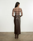 Leather Hi-Waist Curve Skirt